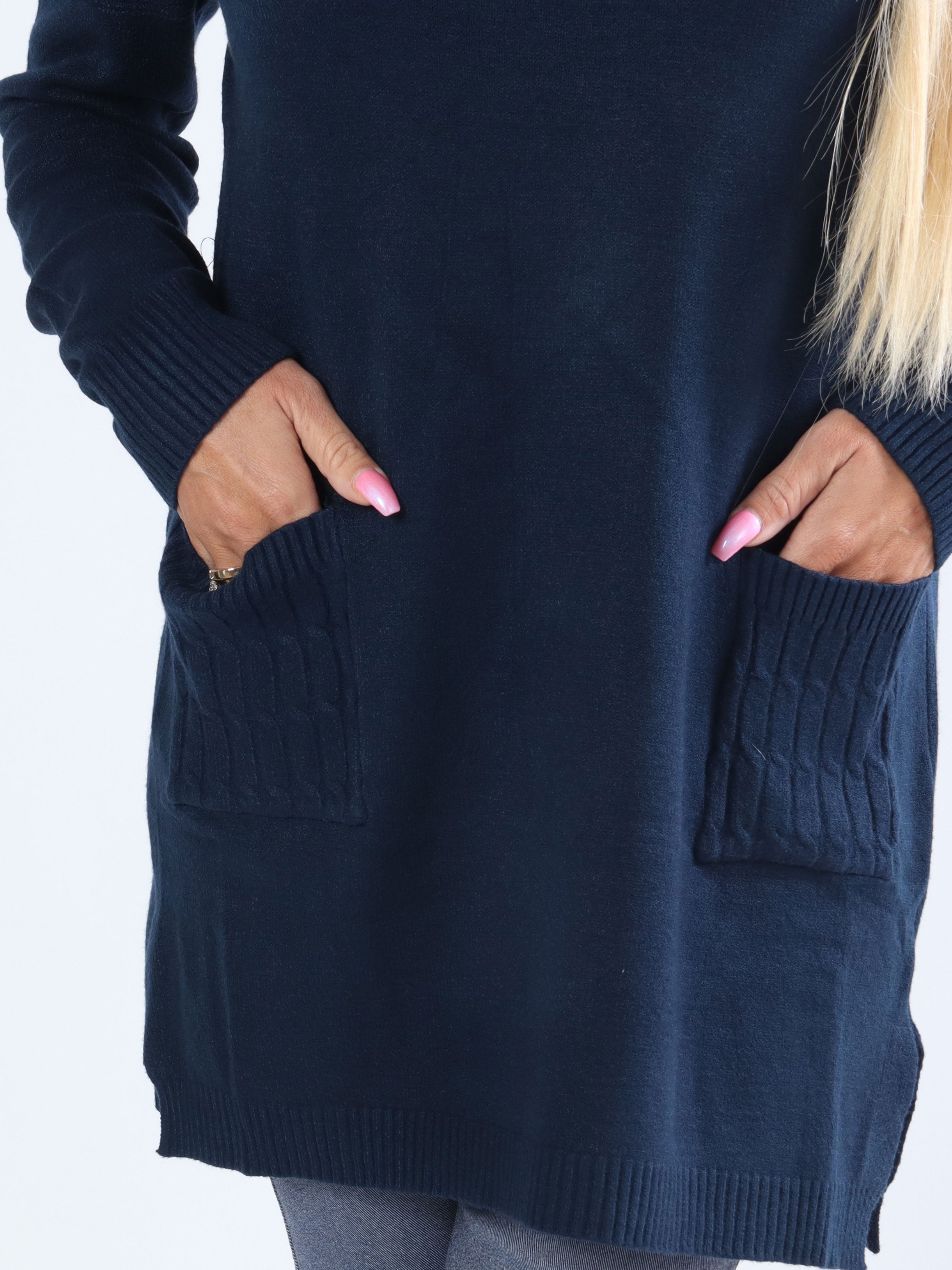 Lorena - Blød strik med rib og lommer